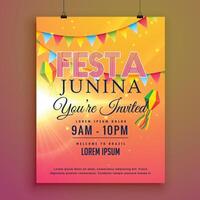 festa Junina fête invitation prospectus conception vecteur