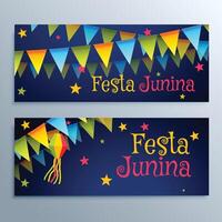 festa Junina Brésil Festival fête vacances fête coloré bannière illustration vecteur