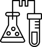 icône de ligne de laboratoire vecteur