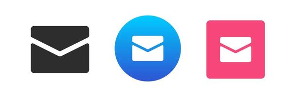 courrier entrant bulletin l'Internet notification icône email fermé enveloppe ensemble plat vecteur