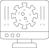 icône de ligne de virus vecteur