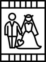 icône de ligne d'invitation de mariage vecteur