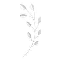 arbre branche feuilles incurvé en bois plante blanc élégant décoratif élément 3d icône réaliste vecteur