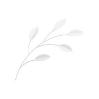 blanc arbre branche élégant plante botanique mariage beauté décoratif élément 3d icône réaliste vecteur