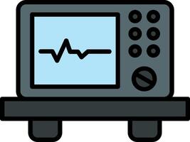 ecg dispositif ligne rempli icône vecteur