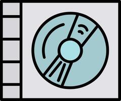 icône remplie de ligne de disque compact vecteur