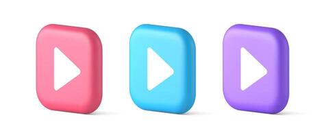 jouer bouton Triangle droite La Flèche multimédia contenu joueur la toile app conception 3d réaliste icône vecteur