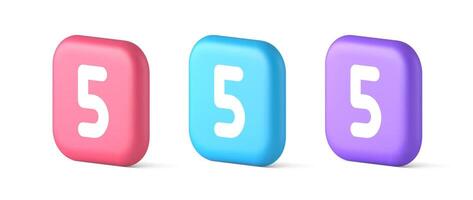 cinq personnage calculatrice clavier bouton financier compte 3d réaliste discours bulle icône vecteur