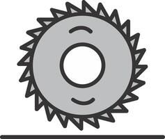 icône remplie de ligne de scie circulaire vecteur