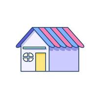 icône de magasin de maison avec fenêtre et toit vecteur
