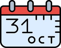 icône remplie de ligne du 31 octobre vecteur