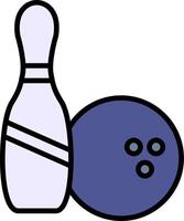 bowling ligne rempli icône vecteur