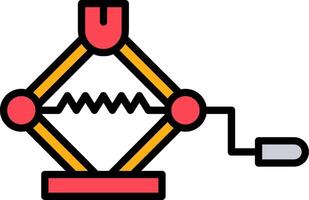 voiture jack ligne rempli icône vecteur