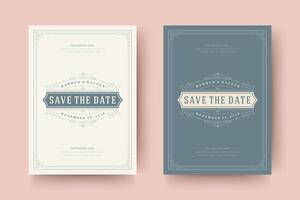mariage invitation enregistrer le Date carte typographique élégant modèle illustration. vecteur