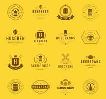 ensemble Bière logos, badges et Étiquettes ancien style vecteur