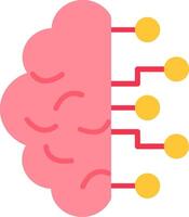 icône plate du cerveau vecteur