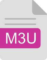 m3u fichier format plat icône vecteur