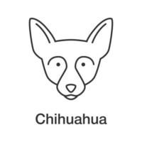 icône linéaire de chihuahua. illustration de la ligne mince. chi. race de chien jouet. symbole de contour. dessin de contour isolé de vecteur