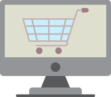 icône plate de magasinage en ligne vecteur