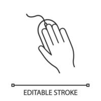 icône linéaire de souris d'ordinateur. illustration de la ligne mince. Cliquez sur. symbole de contour. dessin de contour isolé de vecteur. trait modifiable vecteur