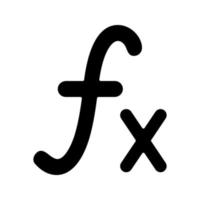 icône de glyphe de fonction mathématique. symbole de silhouette. espace négatif. illustration vectorielle isolée vecteur