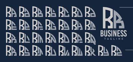 paquet de abstrait trimestre cercle lettre r rr logo conception vecteur