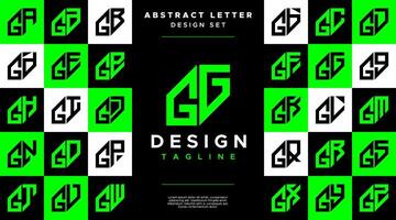 moderne tranchant ligne abstrait lettre g gg logo paquet vecteur