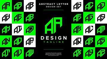 moderne tranchant ligne abstrait lettre une aa logo paquet vecteur