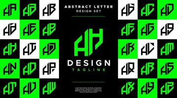 moderne tranchant ligne abstrait lettre h hh logo paquet vecteur