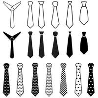 attacher icône ensemble. cravate illustration signe collection. cravate symbole ou logo. vecteur
