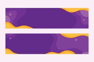 main tiré plat abstrait horizontal bannières violet Jaune vecteur