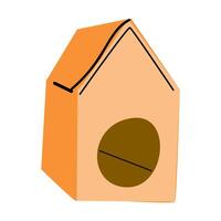 Orange mignonne chien maison. dessin animé style illustration vecteur