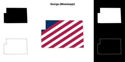 George comté, Mississippi contour carte ensemble vecteur