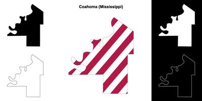 coahoma comté, Mississippi contour carte ensemble vecteur