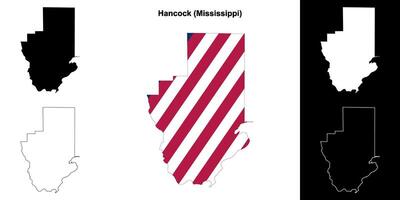 hancock comté, Mississippi contour carte ensemble vecteur