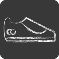 icône chaussure. en relation à tennis des sports symbole. craie style. Facile conception illustration vecteur