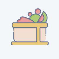 icône fruit salade. en relation à en bonne santé nourriture symbole. griffonnage style. Facile conception illustration vecteur