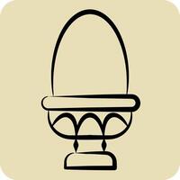 icône bouilli œuf. en relation à en bonne santé nourriture symbole. main tiré style. Facile conception illustration vecteur