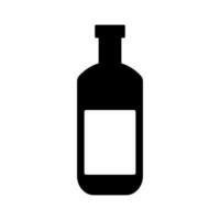 Bière bouteille silhouette icône. alcoolique boisson bouteille. vecteur