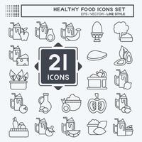 icône ensemble en bonne santé aliments. en relation à fruit symbole. ligne style. Facile conception illustration vecteur