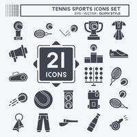 icône ensemble tennis des sports. en relation à loisir symbole. glyphe style. Facile conception illustration vecteur