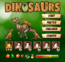 Modèle de jeu avec thème de dinosaure vecteur
