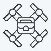 icône air artisanat. en relation à drone symbole. ligne style. Facile conception illustration vecteur