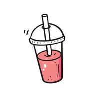 élément de cocktail smoothie dessiné à la main. vecteur