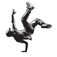 break dance illustration dans noir et blanc vecteur