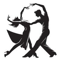 noir et blanc salsa Danse illustration vecteur