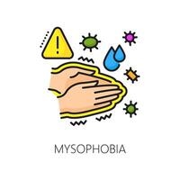 mysophobie phobie, Humain mental santé ligne icône vecteur