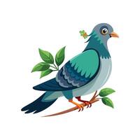 réaliste pigeon-oiseau concept illustration vecteur
