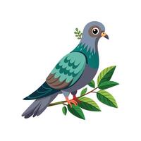 réaliste pigeon-oiseau concept illustration vecteur