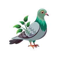 réaliste pigeon-oiseau concept illustration vecteur